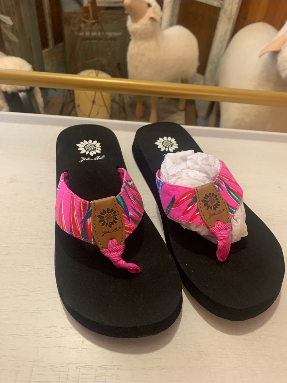 Yellow Box Pink Multicolor Floral-Print Women's Flip Flop Sandals